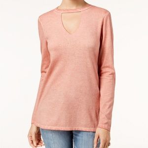 Ultra Flirt Juniors' Choker-Neck Tunic Cameo Brown